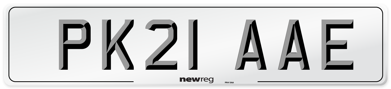 PK21 AAE Number Plate from New Reg
